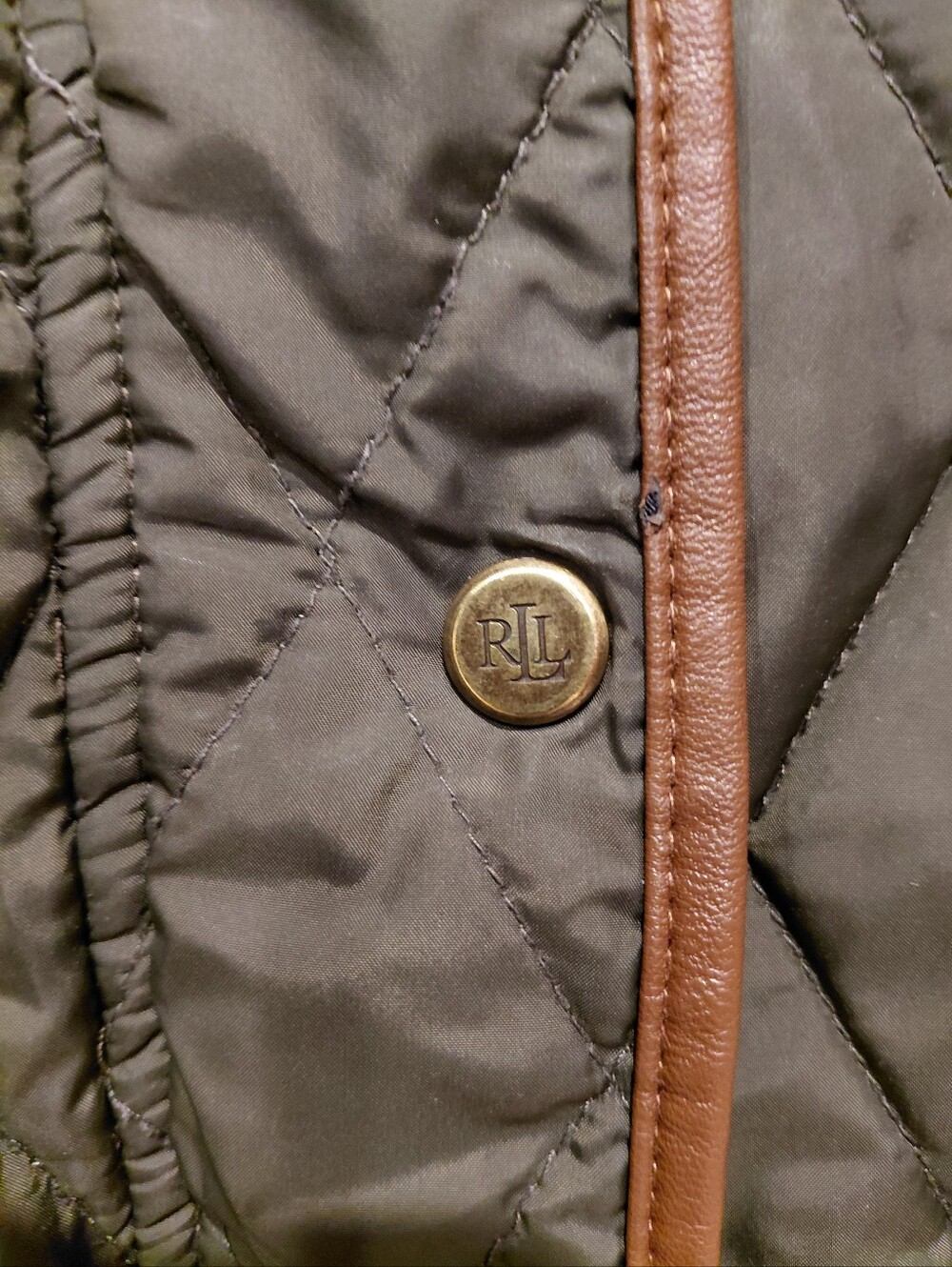 Lauren Ralph Lauren Olive Quilted Barn Coat Field Jacket Women XL - Picture 6 of 14